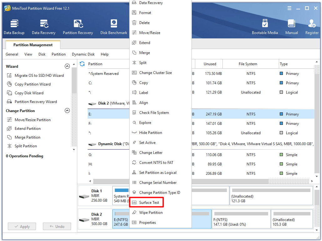 choose Surface Test