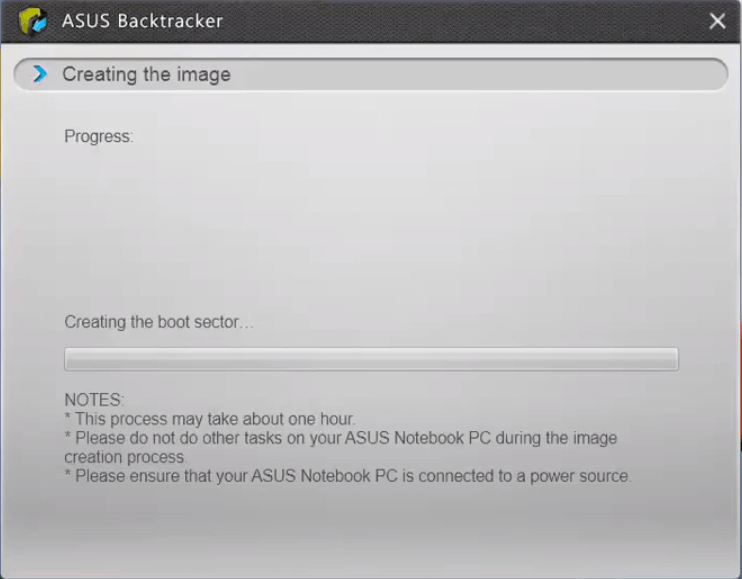 Backtracker Creating System Image 