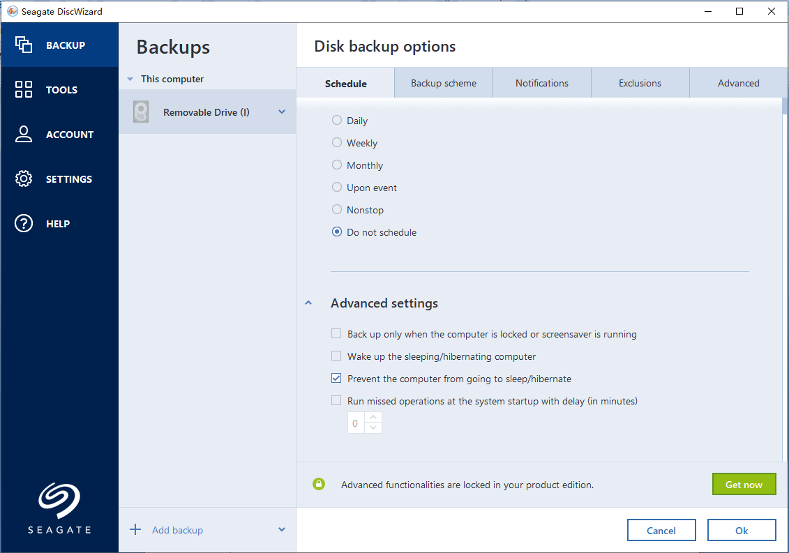 create a scheduled backup