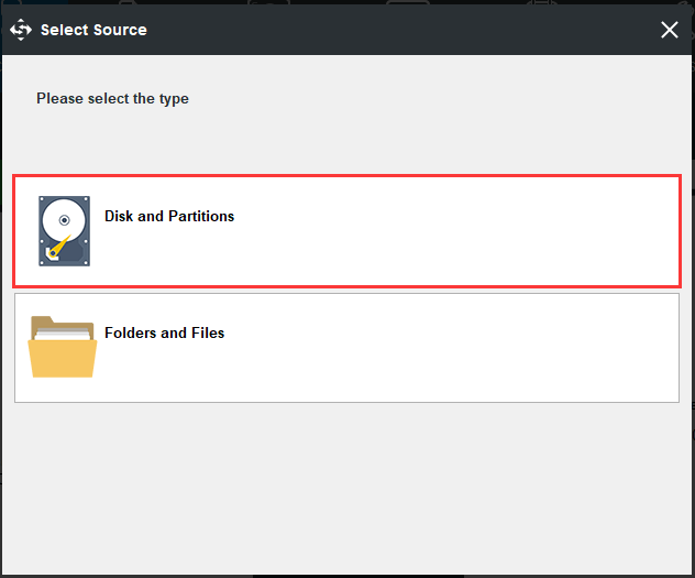 choose Disk and Partitions