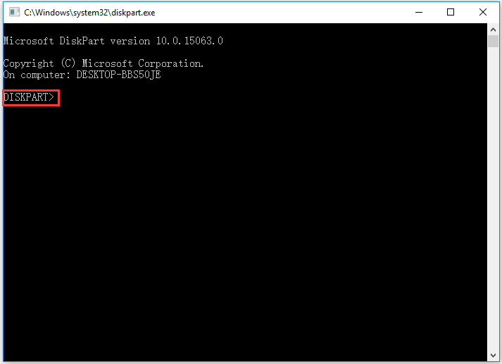 access Diskpart through Command Prompt