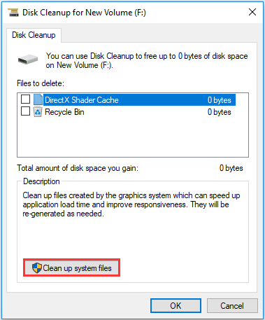 choose Clean up system files