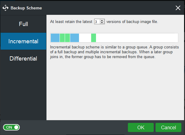 set backup scheme