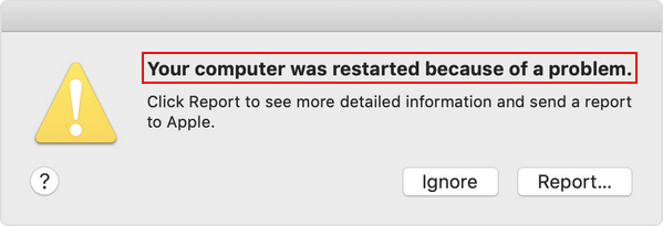 Your computer was restarted because of a problem