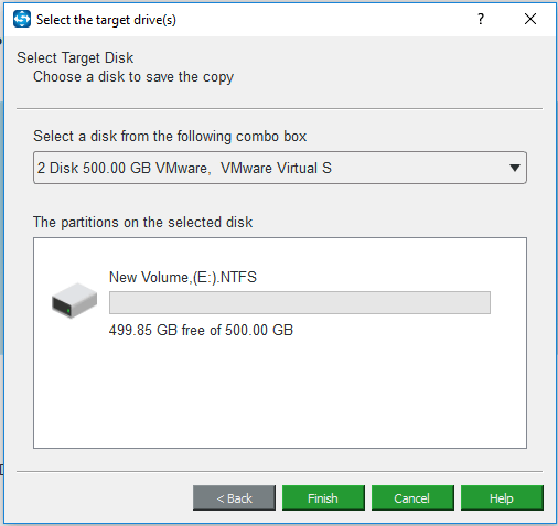 choose a target disk