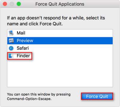Force Quit Finder