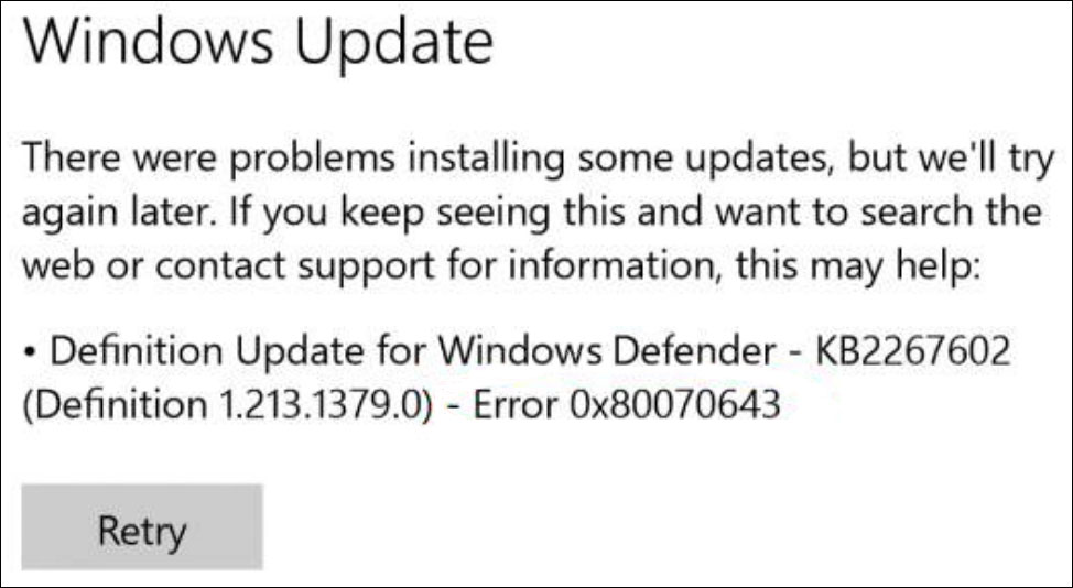 Definition 1.213.1379.0 - Error 0x80070643