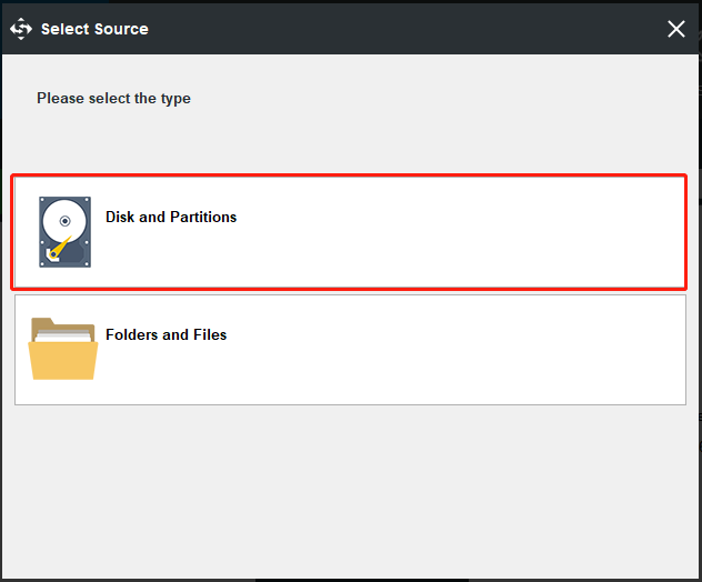 choose Disk and Partitions