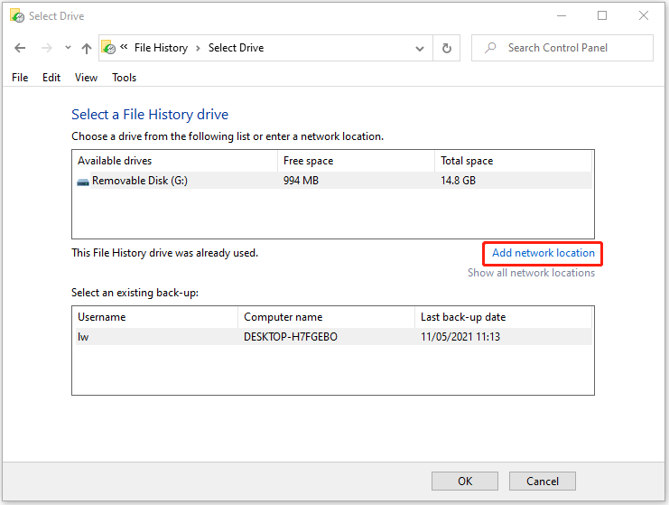 add network location manually