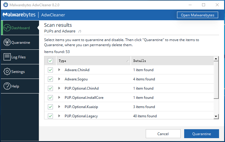 Malwarebytes AdwCleaner