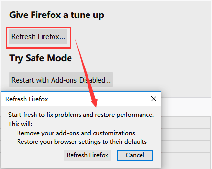 restore Firefox to defaults