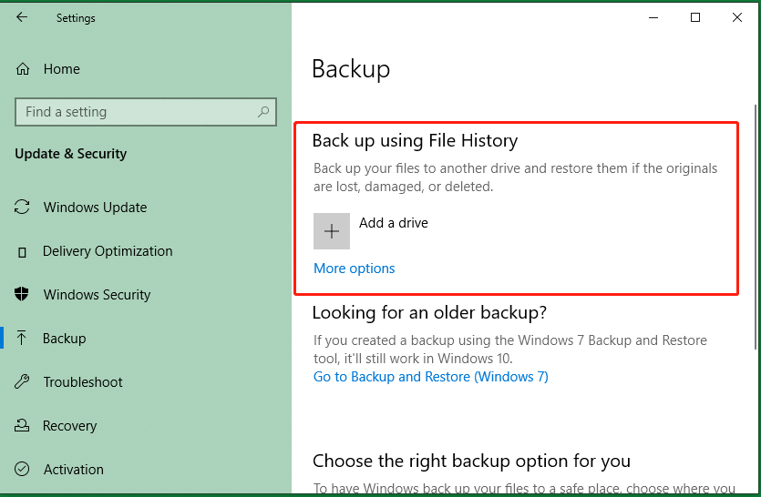 back up using File History