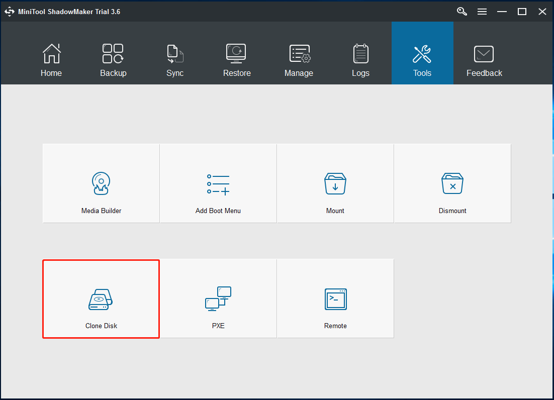 MiniTool ShadowMaker clone disk