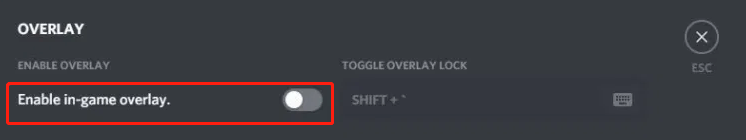 turn off Enable in-game overlay