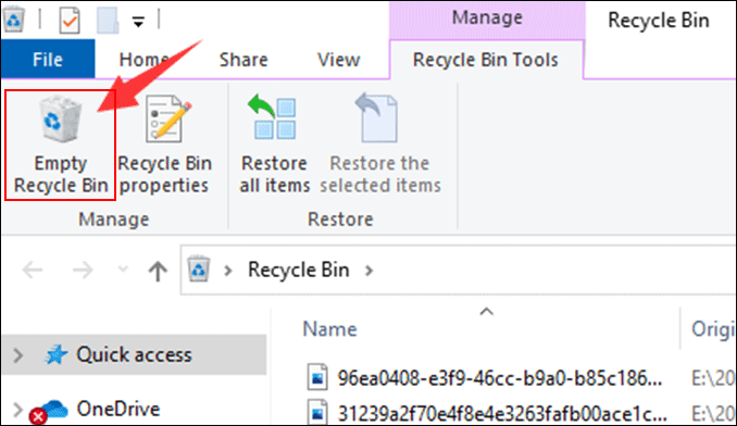 empty Recycle Bin