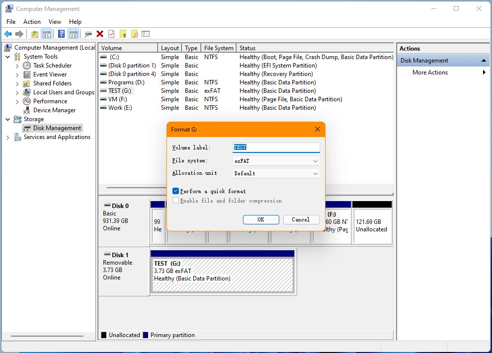 select parameters for the drive