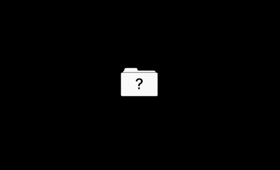 a flashing folder with a question mark on Mac