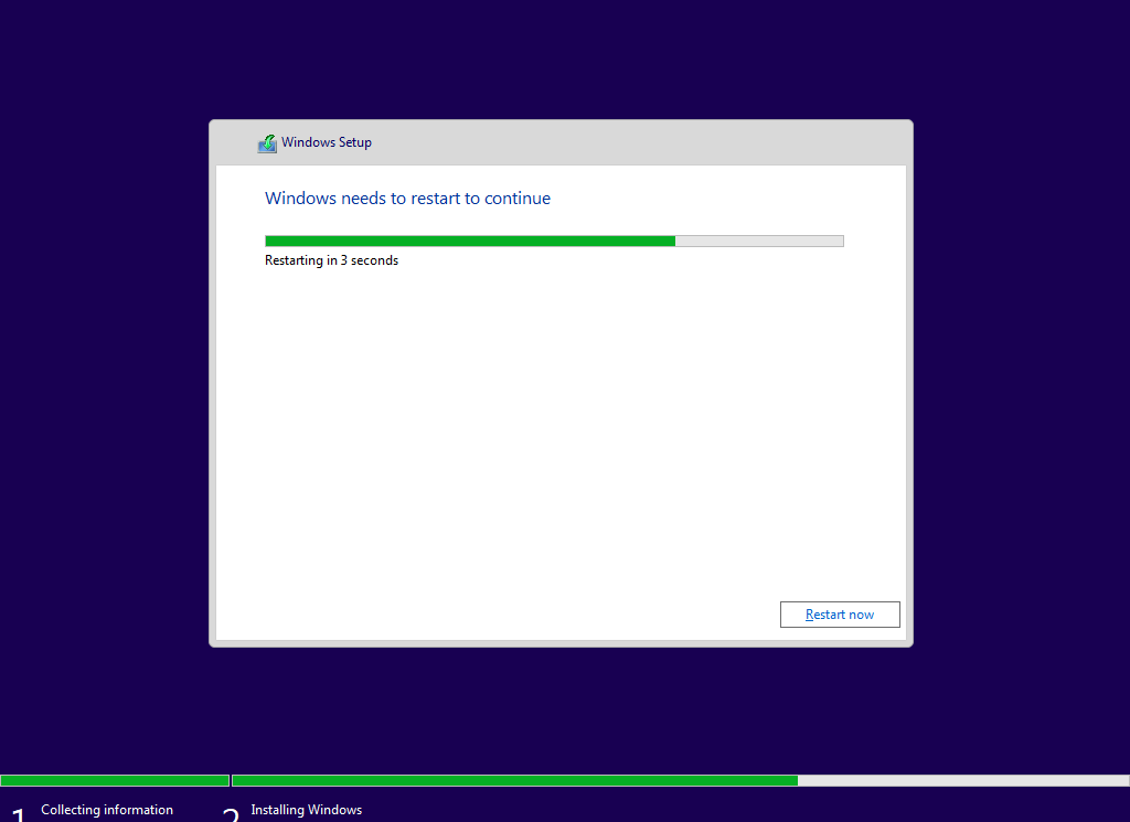 Windows needs to restart