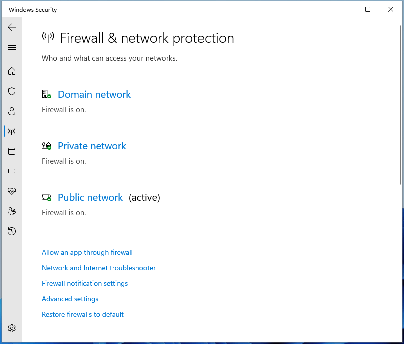 Windows 11 firewall & network protection
