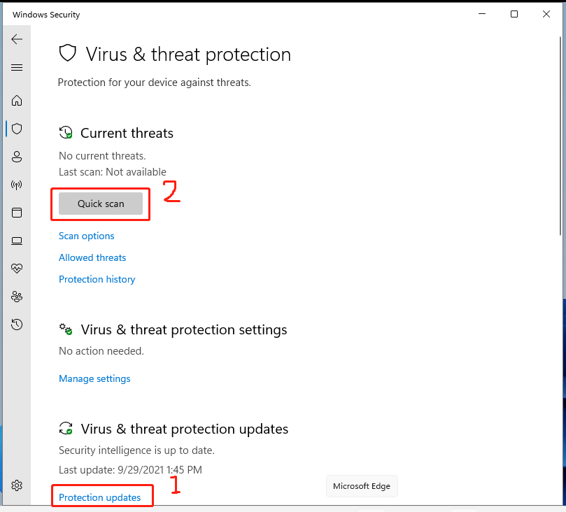 Windows 11 virus and threat protection