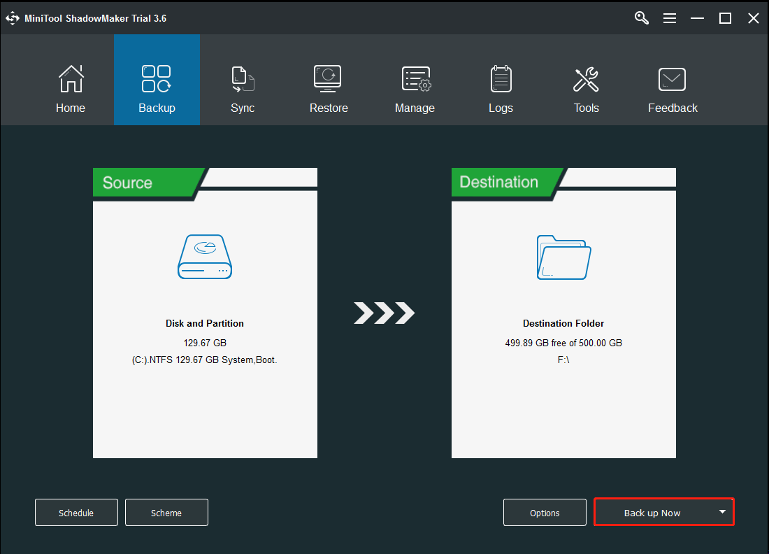 back up PC with MiniTool ShadowMaker