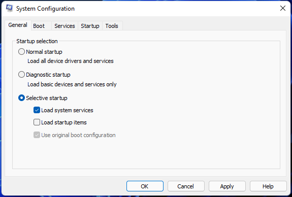 Windows 11 clean boot