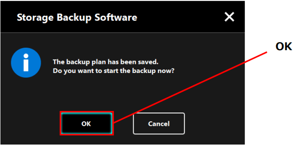 choose whether to perform the backup immediately