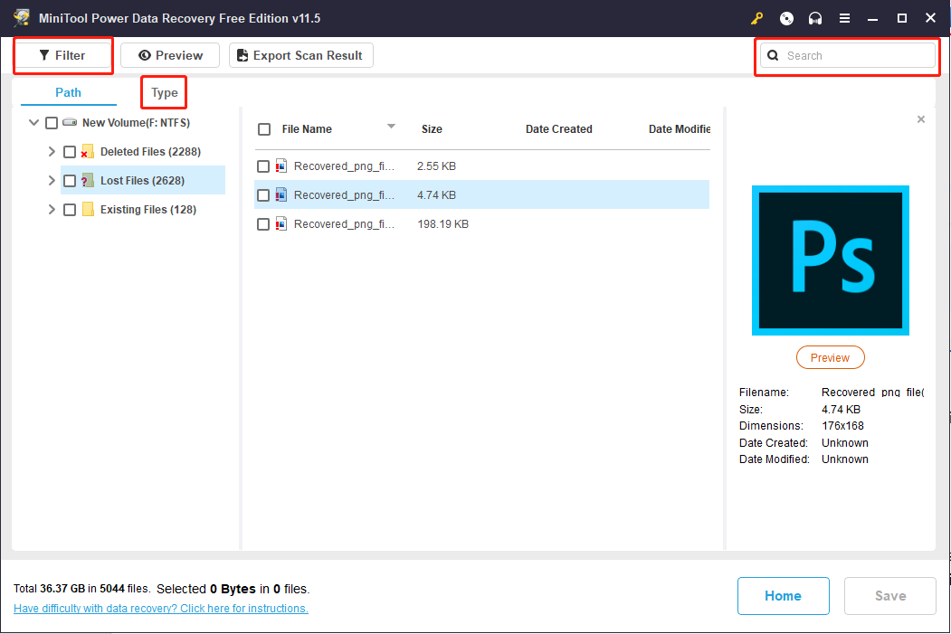 use functions to filter files