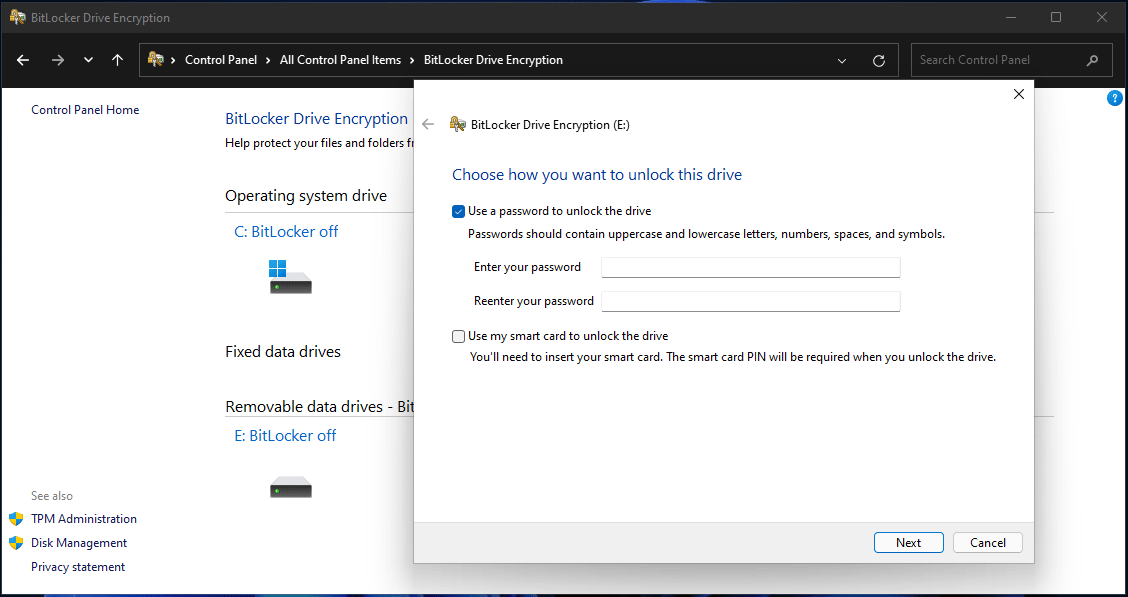 BitLocker drive encryption