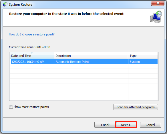 click Next to continue