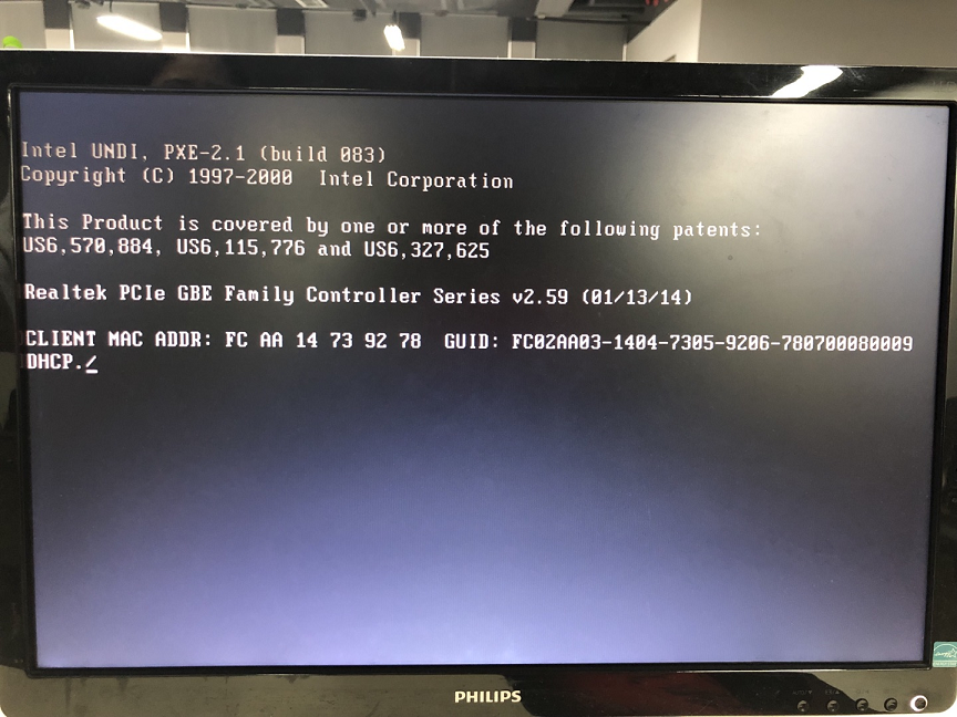 initializing to boot from PXE