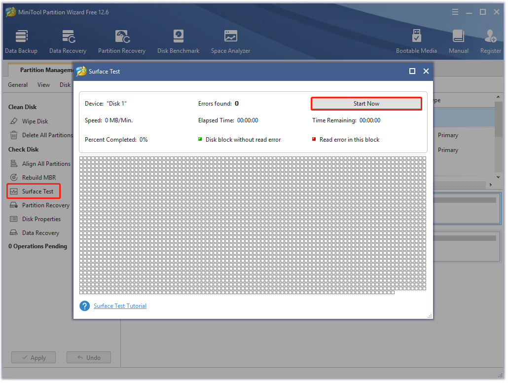 perform a surface test