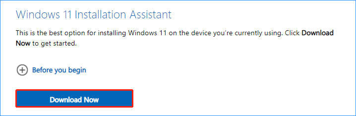 download Windows 11 Installation Assistant