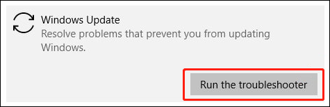 run Windows Update troubleshooter