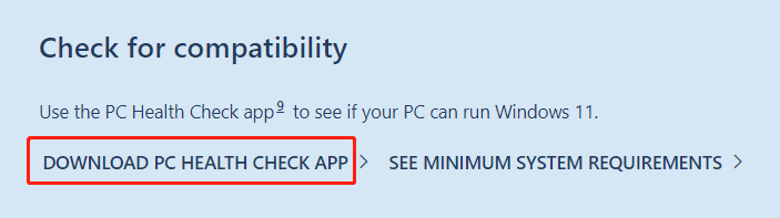 Windows PC Health Check app download