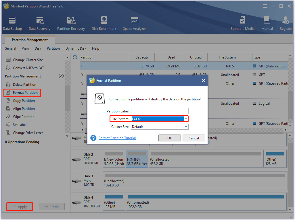 format an SD card to FAT32