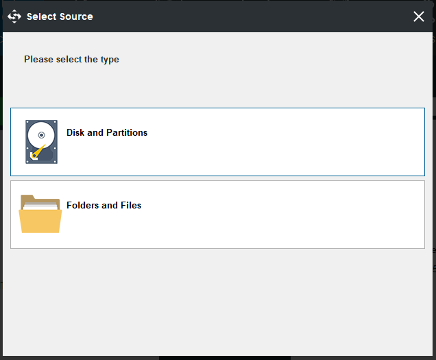 click disk and partitions