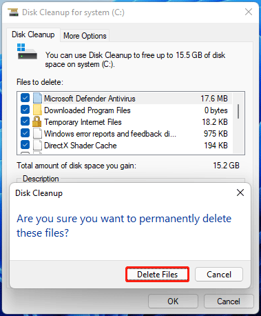 delete temp files and junk files