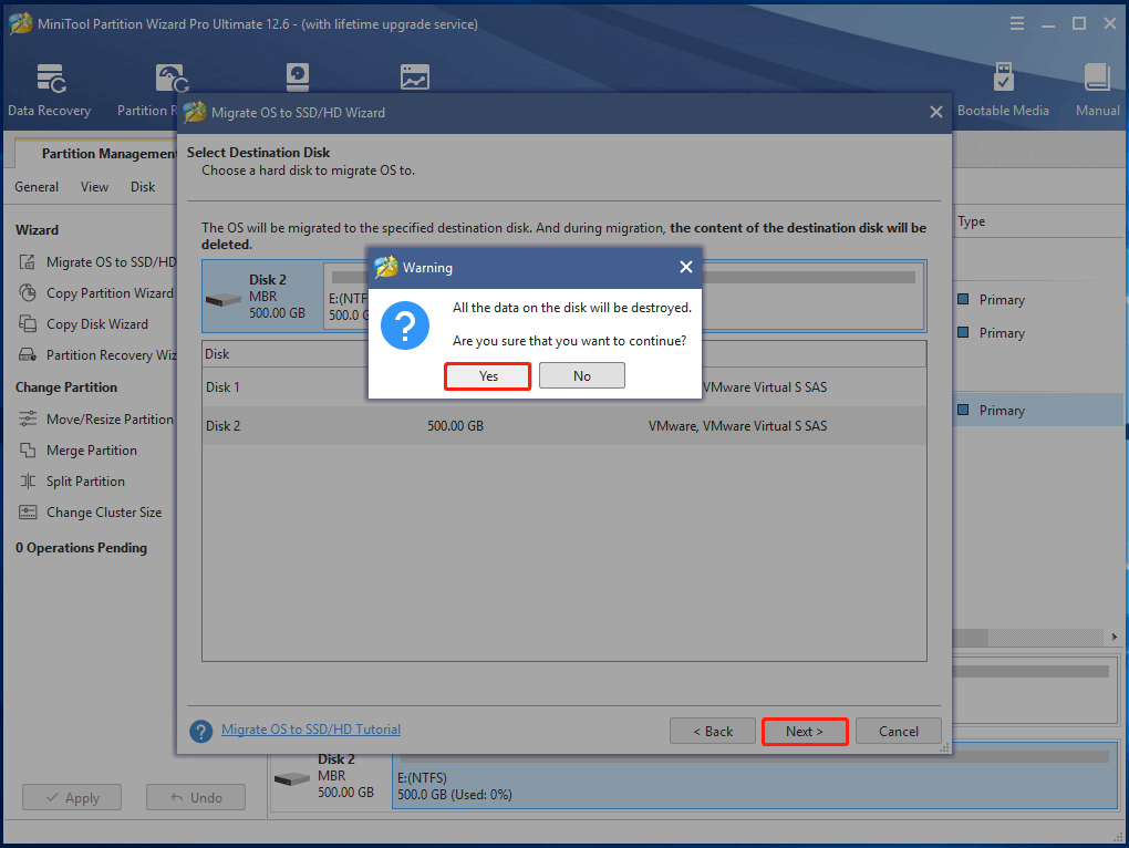 choose the connected SSD drive