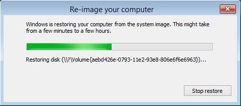 restoring your computer from the system image