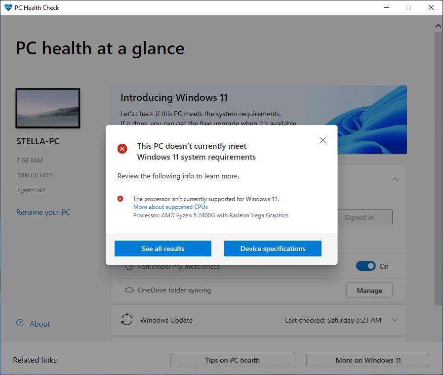 this pc doesn’t meet the requirements for Windows 11