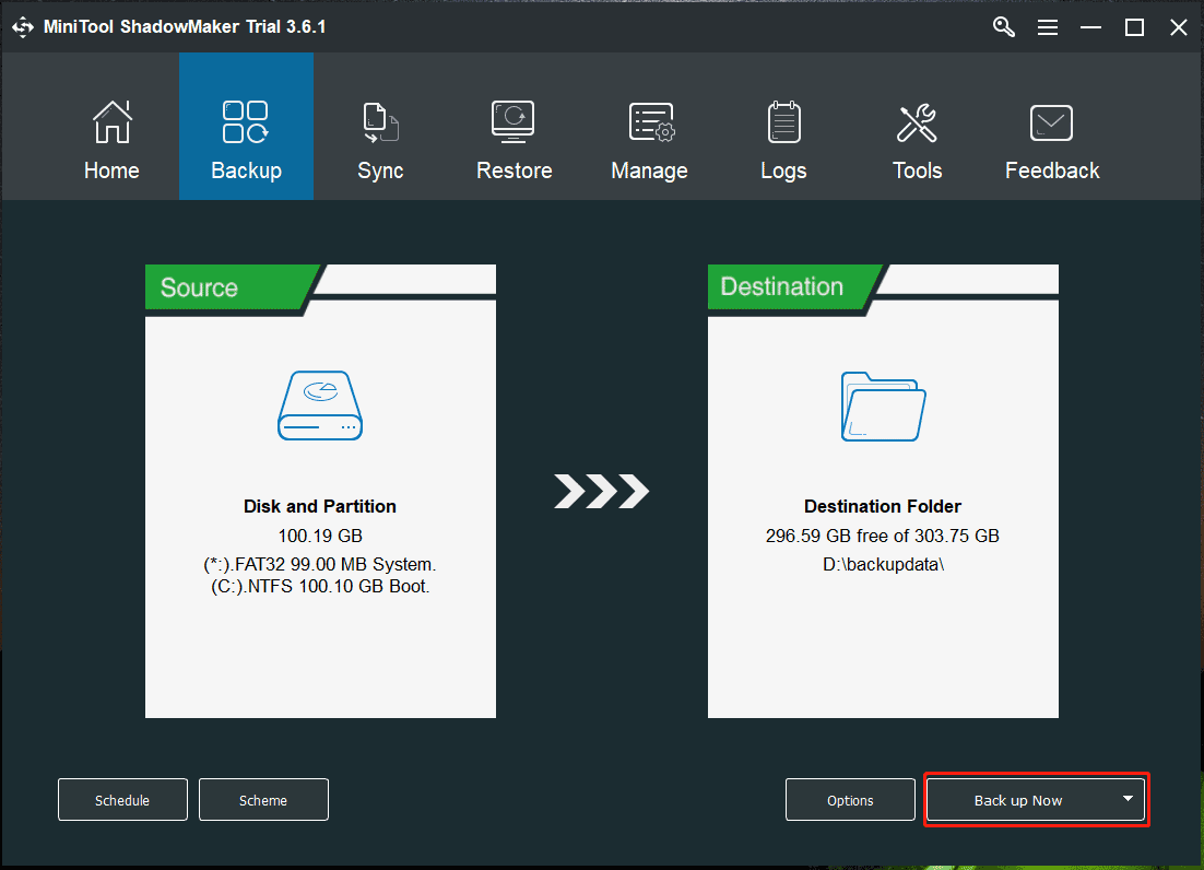 MiniTool ShadowMaker backup