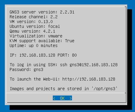 boot GNS3 VM successfully