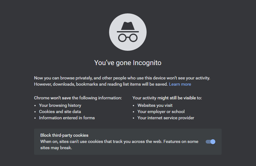 run google chrome with incognito mode