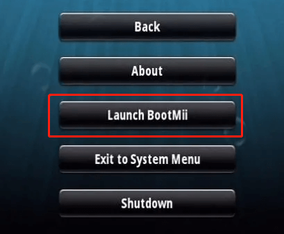 select Launch BootMii