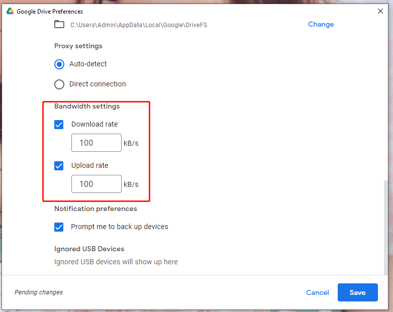 disable any limit on the uploading and downloading of data