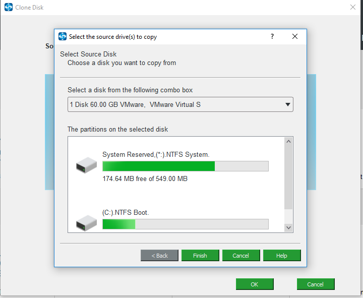 select your source disk