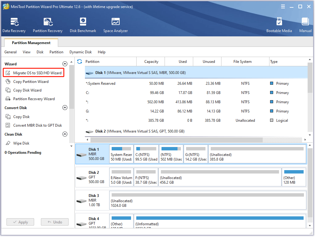 click Migrate OS to SSD/HD