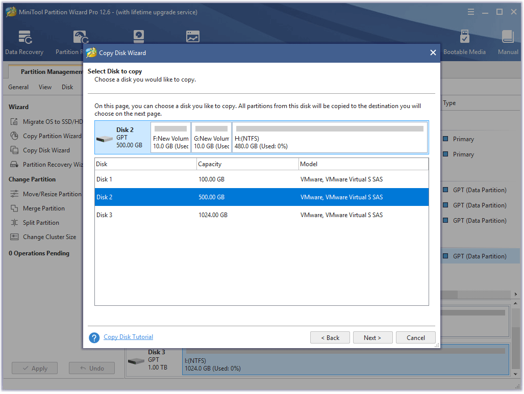 select a disk to copy