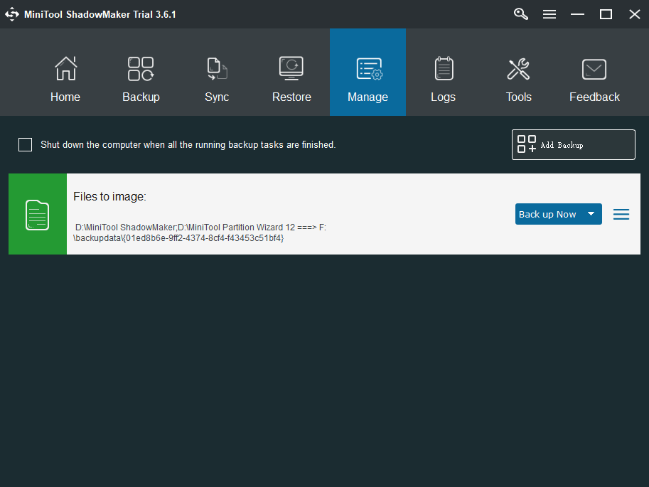 the delayed backup task